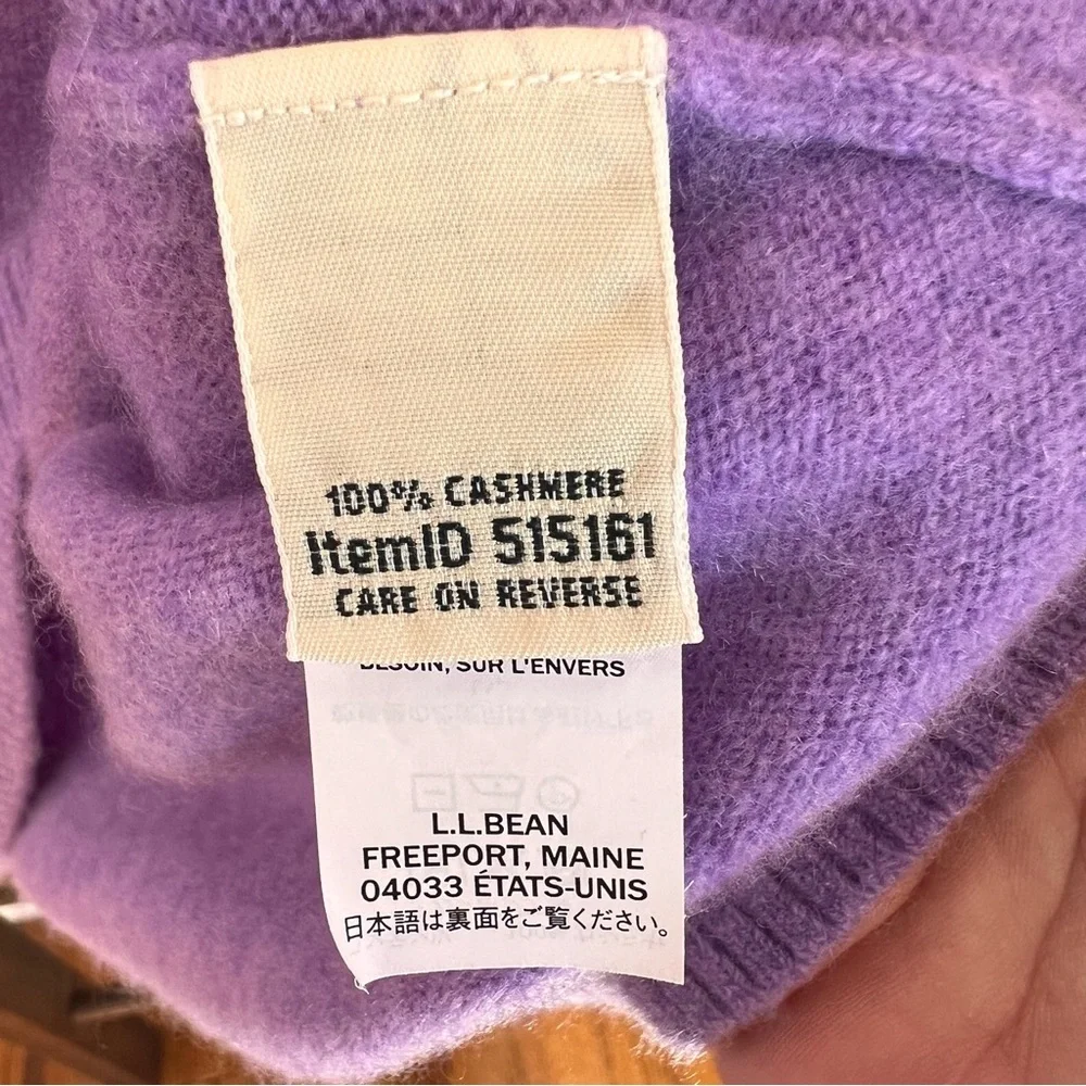 LL Bean Purple Cashmere Crewneck Sweater - Picture 4 of 4